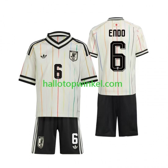 Japan Voetbalshirt Wataru Endo 6 Kleuters/Kids Uit Tenue WK 2026 Korte Mouw