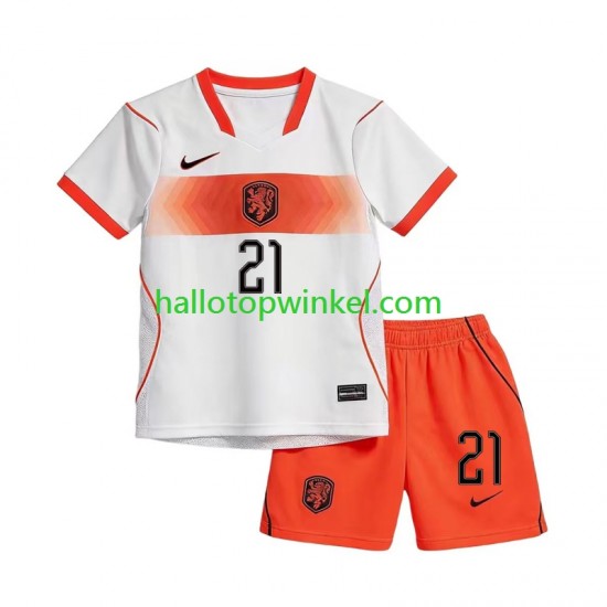 Nederland Voetbalshirt Frenkie de Jong 21 Kleuters/Kids Uit Tenue WK 2026 Korte Mouw