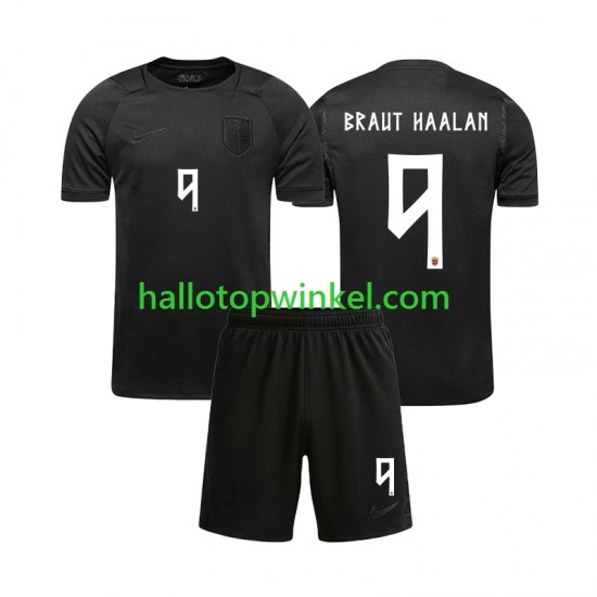 Noorwegen Voetbalshirt Braut Haaland 9 Kleuters/Kids Uit Tenue WK 2026 Korte Mouw