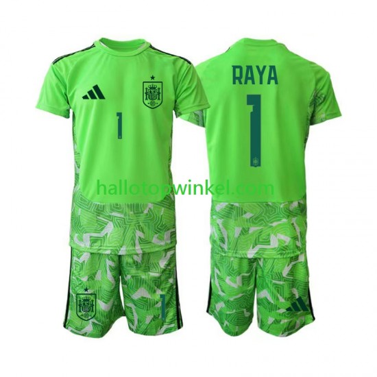 Spanje Voetbalshirt David Raya 1 6th Green color Doelman Kleuters/Kids WK 2026 Korte Mouw