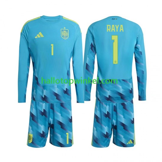 Spanje Voetbalshirt David Raya 1 Doelman Kleuters/Kids Thuis Tenue WK 2026 Lange Mouw