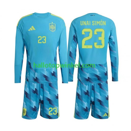 Spanje Voetbalshirt Unai Simon 23 Doelman Kleuters/Kids Thuis Tenue WK 2026 Lange Mouw