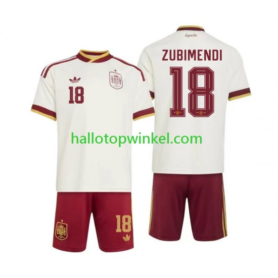 Spanje Voetbalshirt Martin Zubimendi 18 Kleuters/Kids Uit Tenue WK 2026 Korte Mouw