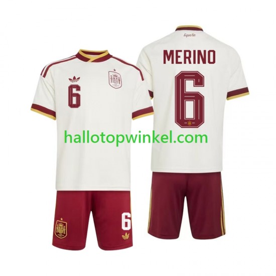 Spanje Voetbalshirt Mikel Merino 6 Kleuters/Kids Uit Tenue WK 2026 Korte Mouw