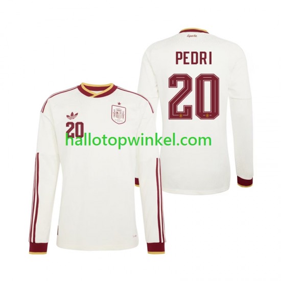 Spanje Voetbalshirt Pedri 20 Heren Uit Tenue WK 2026 Lange Mouw
