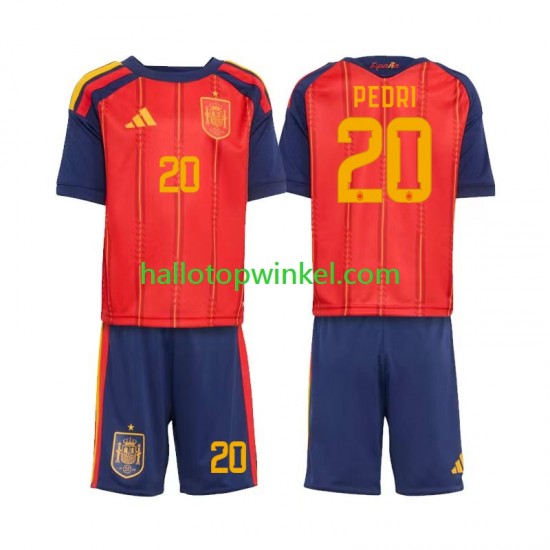 Spanje Voetbalshirt Pedri 20 Kleuters/Kids Thuis Tenue WK 2026 Korte Mouw