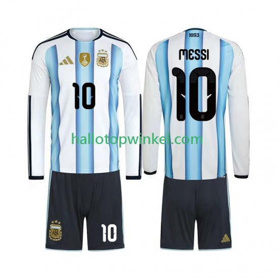Argentinië Voetbalshirt Lionel Messi 10 Kleuters/Kids Thuis Tenue WK 2026 Lange Mouw