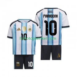 Argentinië Voetbalshirt Maradona 10 Kleuters/Kids Thuis Tenue WK 2026 Korte Mouw