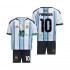 Argentinië Voetbalshirt Maradona 10 Kleuters/Kids Thuis Tenue WK 2026 Korte Mouw