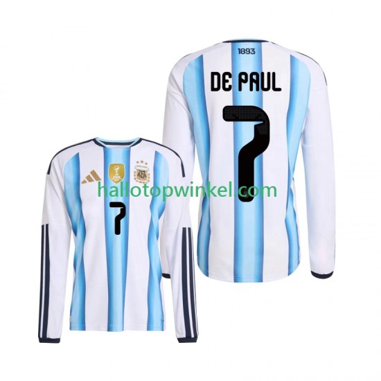 Argentinië Voetbalshirt Rodrigo De Paul 7 Heren Thuis Tenue WK 2026 Lange Mouw