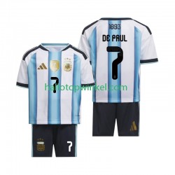 Argentinië Voetbalshirt Rodrigo De Paul 7 Kleuters/Kids Thuis Tenue WK 2026 Korte Mouw
