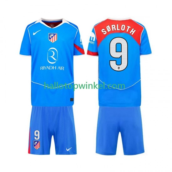 Atlético Madrid Voetbalshirt Alexander Sorloth 9 Kleuters/Kids Derde Tenue 2025-2026 Korte Mouw