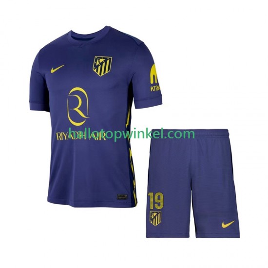Atlético Madrid Voetbalshirt Julian Alvarez 19 Kleuters/Kids Uit Tenue 2025-2026 Korte Mouw