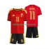 België Voetbalshirt Jeremy Doku 11 Kleuters/Kids Thuis Tenue WK 2026 Korte Mouw