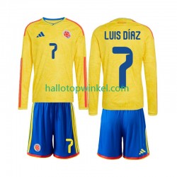 Colombia Voetbalshirt Luis Diaz 7 Kleuters/Kids Thuis Tenue WK 2026 Lange Mouw