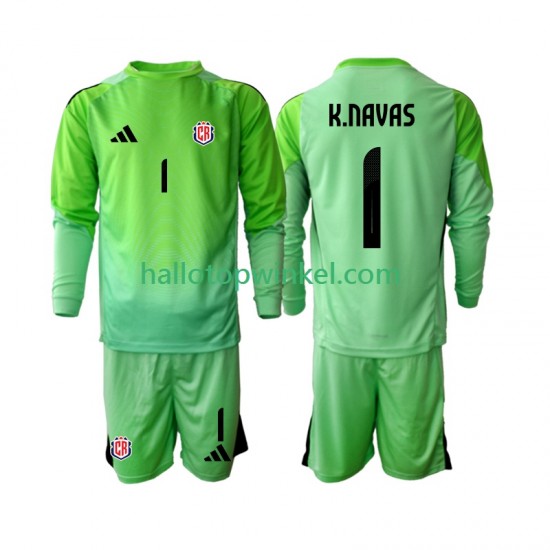 Costa Rica Voetbalshirt Keylor Navas 1 Doelman Kleuters/Kids Thuis Tenue 2025 Lange Mouw
