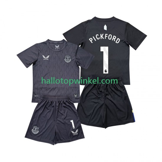 Everton Voetbalshirt FC Pickford 1 Doelman Kleuters/Kids Uit Tenue 2025-2026 Korte Mouw