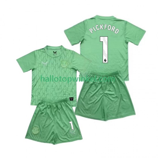 Everton Voetbalshirt FC Pickford 1 Doelman Kleuters/Kids Thuis Tenue 2025-2026 Korte Mouw