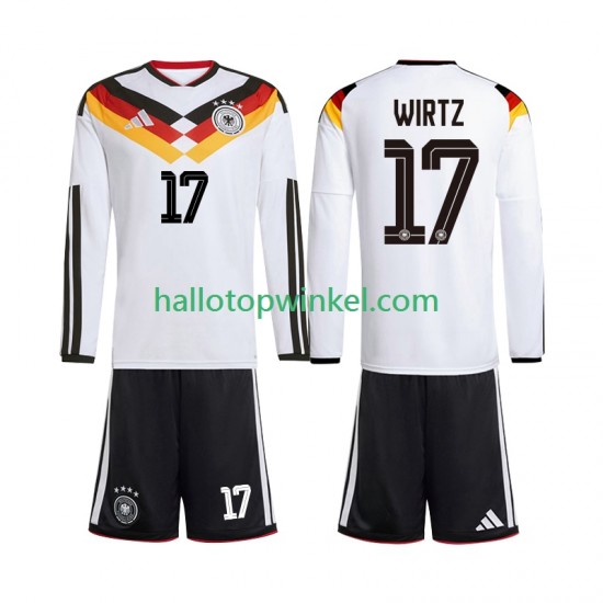 Duitsland Voetbalshirt Florian Wirtz 17 Kleuters/Kids Thuis Tenue WK 2026 Lange Mouw