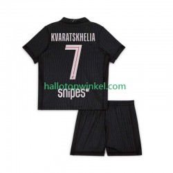 Paris Saint-Germain Voetbalshirt Khvicha Kvaratskhelia 7 Kleuters/Kids Vierde Tenue 2025-2026 Korte Mouw