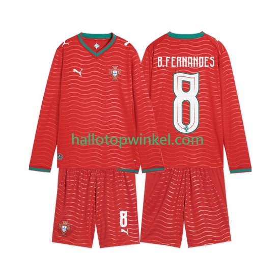 Portugal Voetbalshirt Bruno Fernandes 8 Kleuters/Kids Thuis Tenue WK 2026 Lange Mouw