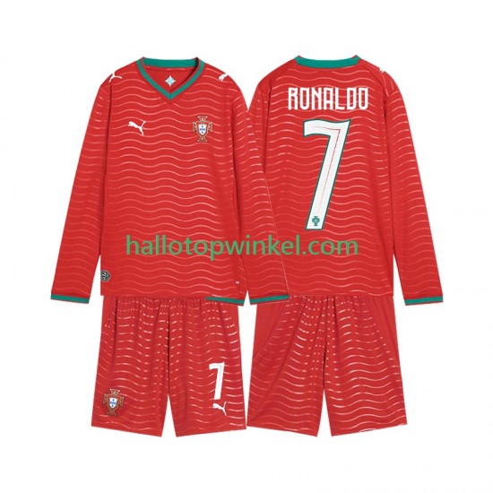 Portugal Voetbalshirt Cristiano Ronaldo 7 Kleuters/Kids Thuis Tenue WK 2026 Lange Mouw