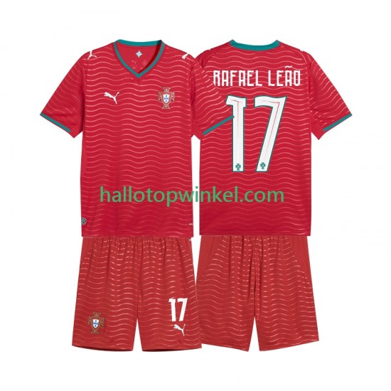 Portugal Voetbalshirt Rafael Leao 17 Kleuters/Kids Thuis Tenue WK 2026 Korte Mouw