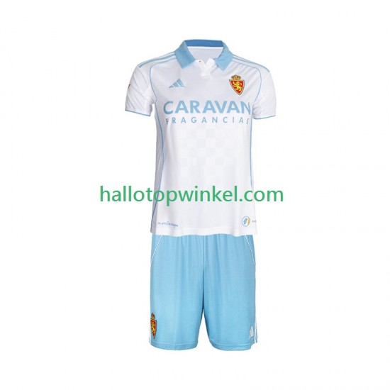 Real Zaragoza Voetbalshirt Kleuters/Kids Thuis Tenue 2025-2026 Korte Mouw