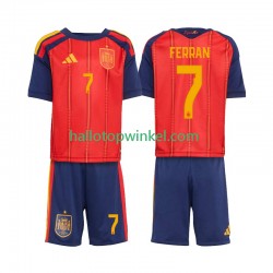Spanje Voetbalshirt Ferran Torres 7 Kleuters/Kids Thuis Tenue WK 2026 Korte Mouw