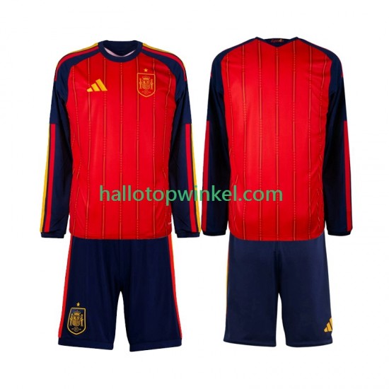 Spanje Voetbalshirt Kleuters/Kids Thuis Tenue WK 2026 Lange Mouw