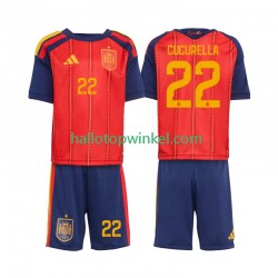 Spanje Voetbalshirt Marc Cucurella 22 Kleuters/Kids Thuis Tenue WK 2026 Korte Mouw