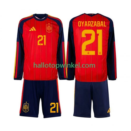 Spanje Voetbalshirt Mikel Oyarzabal 21 Kleuters/Kids Thuis Tenue WK 2026 Lange Mouw