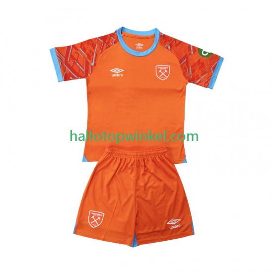 West Ham United Voetbalshirt Doelman Kleuters/Kids Uit Tenue 2025-2026 Korte Mouw