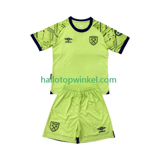 West Ham United Voetbalshirt Doelman Kleuters/Kids Thuis Tenue 2025-2026 Korte Mouw