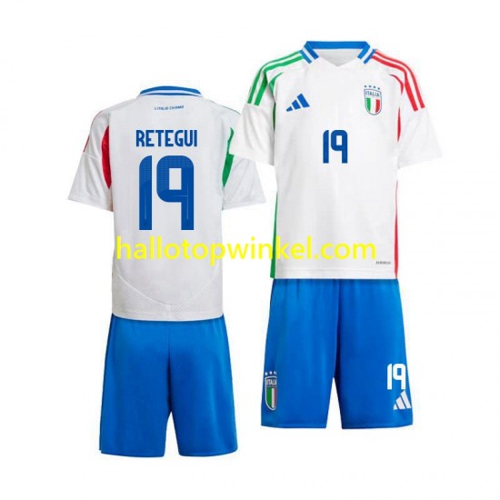 Italië Voetbalshirt Mateo Retegui 19 Kleuters/Kids Uit Tenue 2024 Korte Mouw
