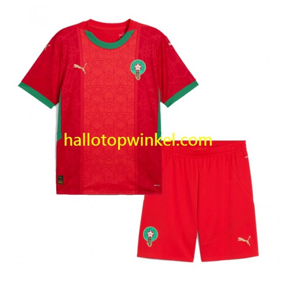 Marokko Voetbalshirt Kleuters/Kids Thuis Tenue 2024 Korte Mouw