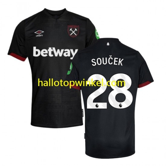 West Ham United Voetbalshirt SOUCEK 28 Heren Uit Tenue 2024-2025 Korte Mouw