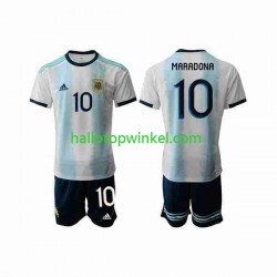 Argentinië Voetbalshirt Maradona 10 2019-2020 Kleuters/Kids Thuis Tenue Korte Mouw