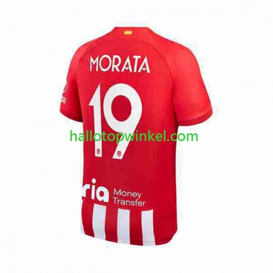 Atlético Madrid Voetbalshirt 2 Alvaro Morata 19 Heren Thuis Tenue 2023-2024 Korte Mouw
