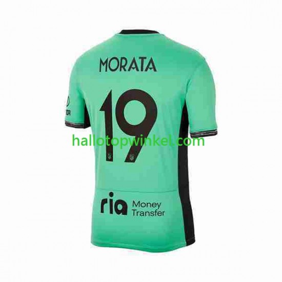 Atlético Madrid Voetbalshirt 2 Alvaro Morata 19 Heren Derde Tenue 2023-2024 Korte Mouw