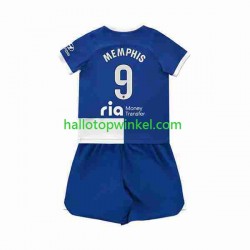 Atlético Madrid Voetbalshirt 2 Memphis Depay 9 Kleuters/Kids Uit Tenue 2023-2024 Korte Mouw