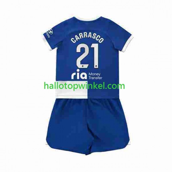 Atlético Madrid Voetbalshirt 2 Yannick Carrasco 21 Kleuters/Kids Uit Tenue 2023-2024 Korte Mouw