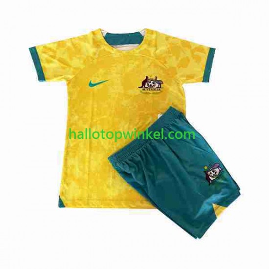Australië Voetbalshirt Kleuters/Kids Thuis Tenue 2022 Korte Mouw
