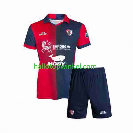 Cagliari Voetbalshirt Kleuters/Kids Thuis Tenue 2023-2024 Korte Mouw