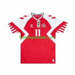 Denemarken Voetbalshirt Rasmus Hojlund 11 Heren Thuis Tenue 2023-2024 Korte Mouw
