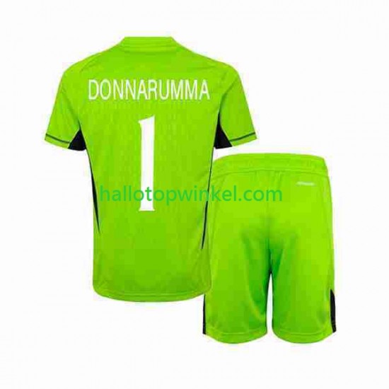 Italië Voetbalshirt Donnarumma 1 Doelman Kleuters/Kids Thuis Tenue 2023 Korte Mouw