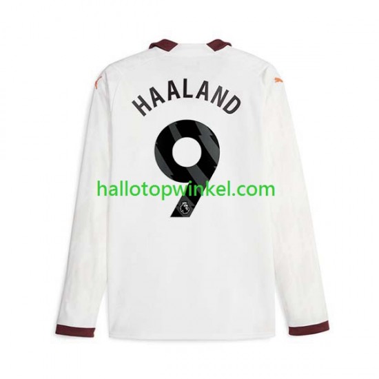 Manchester City Voetbalshirt Erling Haaland 9 Heren Uit Tenue 2023-2024 Lange Mouw