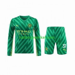 Manchester City Voetbalshirt Ederson Moraes 31 Doelman Kleuters/Kids Thuis Tenue 2023-2024 Lange Mouw