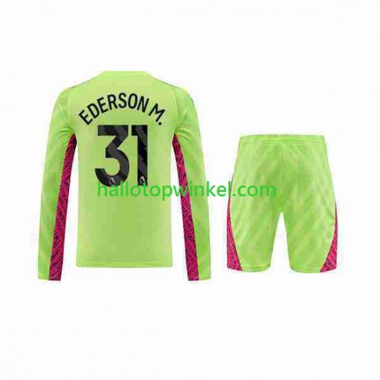 Manchester City Voetbalshirt Ederson Moraes 31 Doelman Kleuters/Kids Derde Tenue 2023-2024 Lange Mouw
