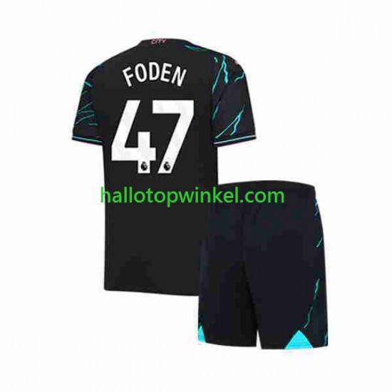 Manchester City Voetbalshirt Phil Foden 47 Kleuters/Kids Derde Tenue 2023-2024 Korte Mouw